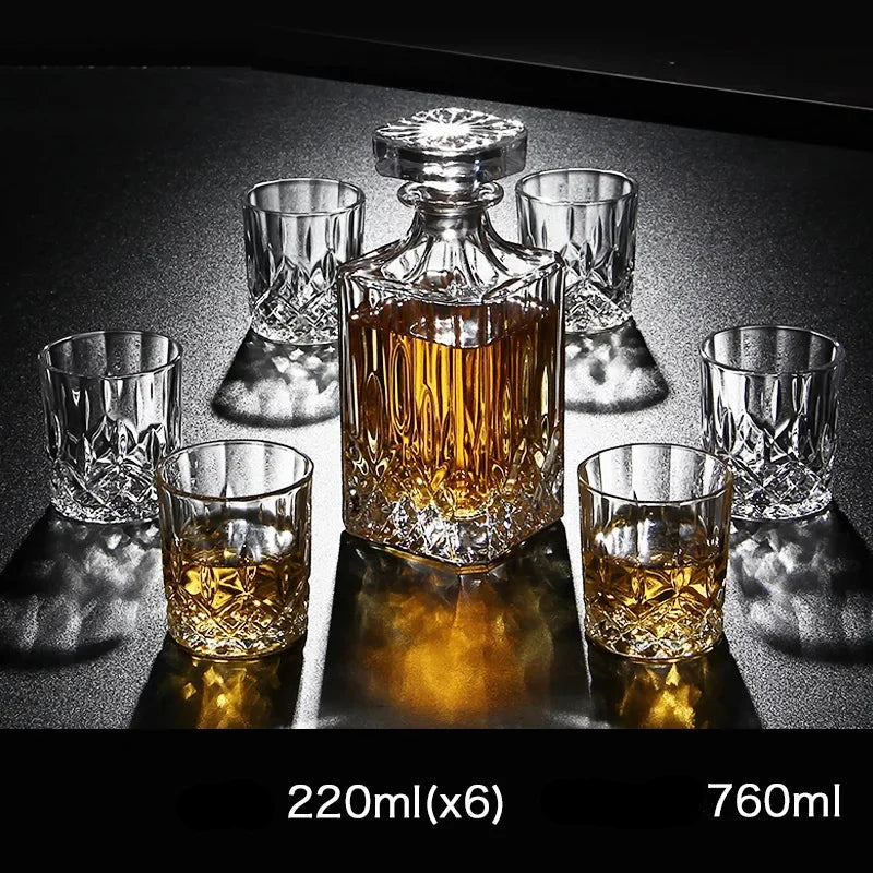 Karafa vodkához és whiskyhez - kristályüveg palack és pohár