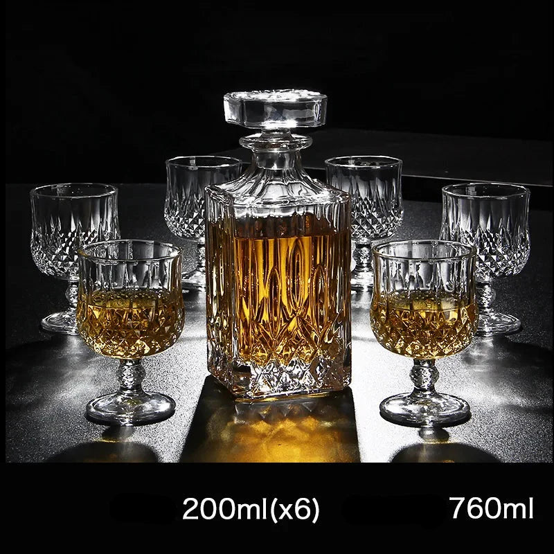 Karafa vodkához és whiskyhez - kristályüveg palack és pohár