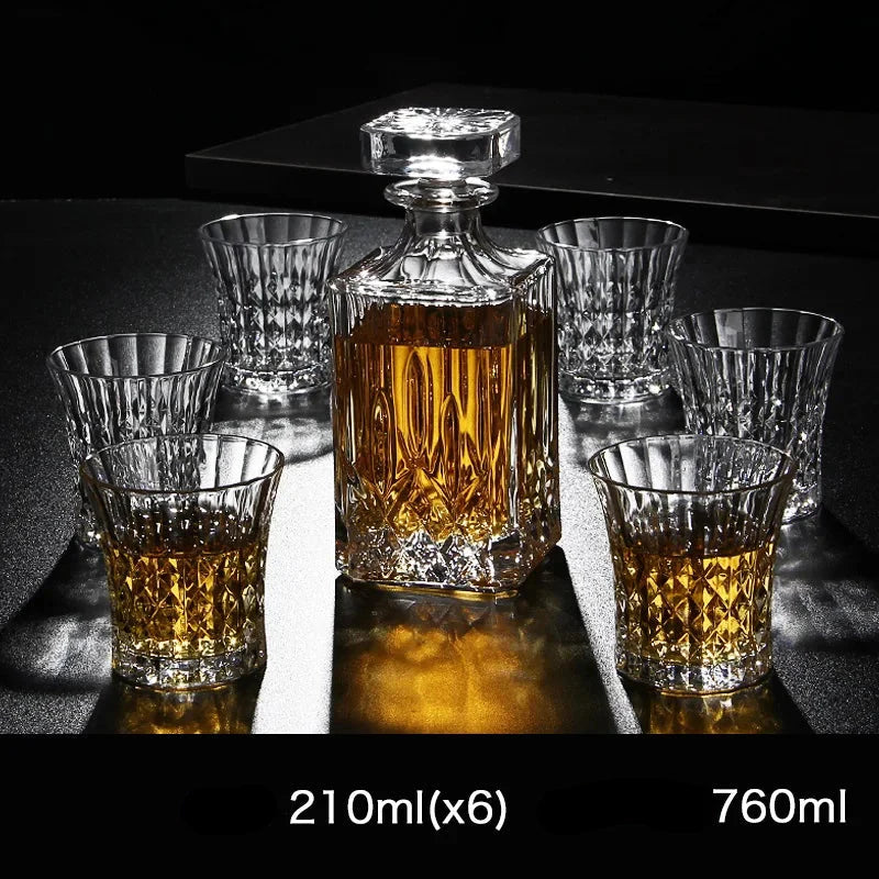 Karafa vodkához és whiskyhez - kristályüveg palack és pohár