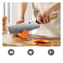 XINZUO Nakiri kés porított damaszkuszi acélból készült