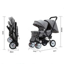 Babakocsi ikreknek - könnyű összecsukható babakocsi két gyermek számára - több változatban