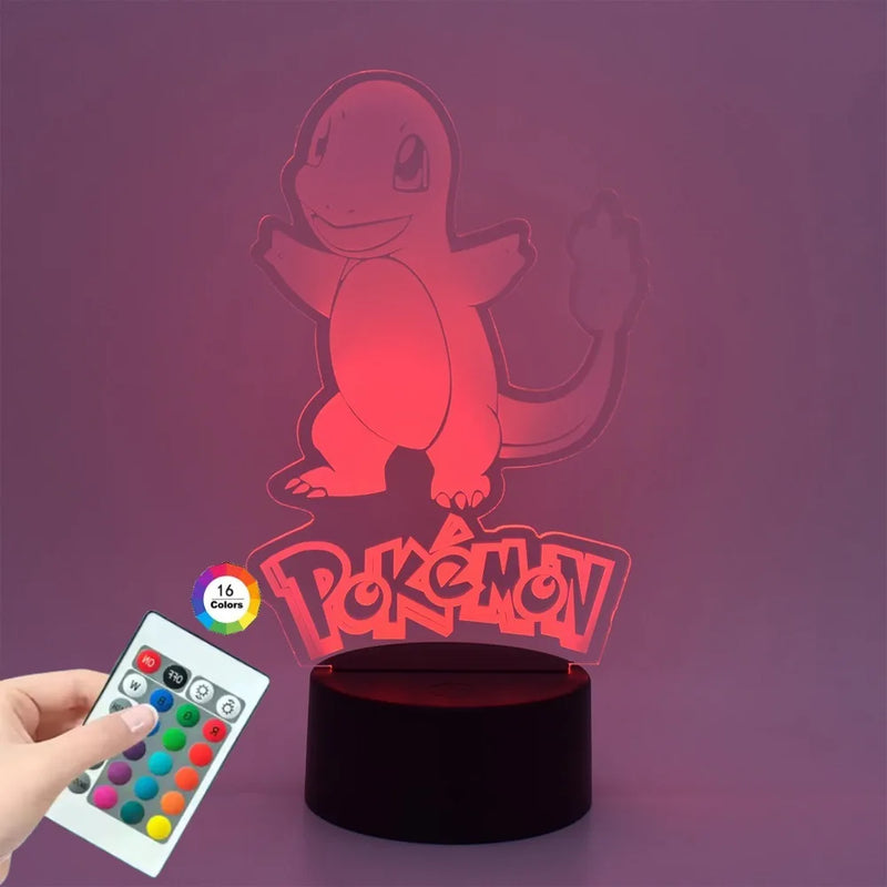 Lámpa 3D illúzióval Pokémonok