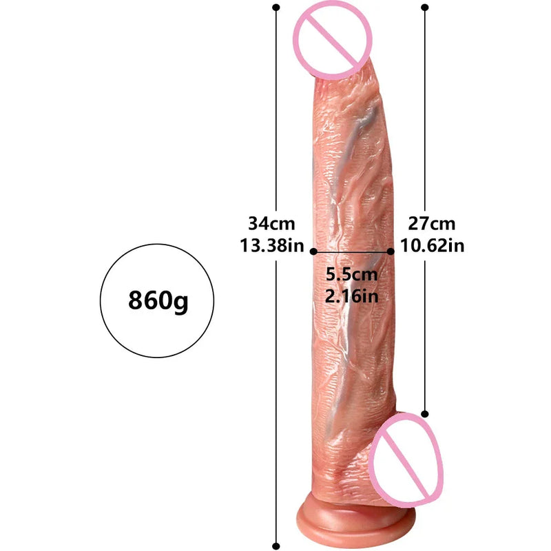 Valósághű extra hosszú vibrátor - 33 cm - több változatban