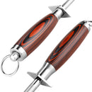 NordicSteel™ Professional késélező - acél élező rúd fa fogantyúval