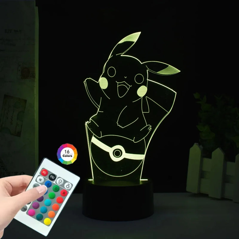 Lámpa 3D illúzióval Pokémonok