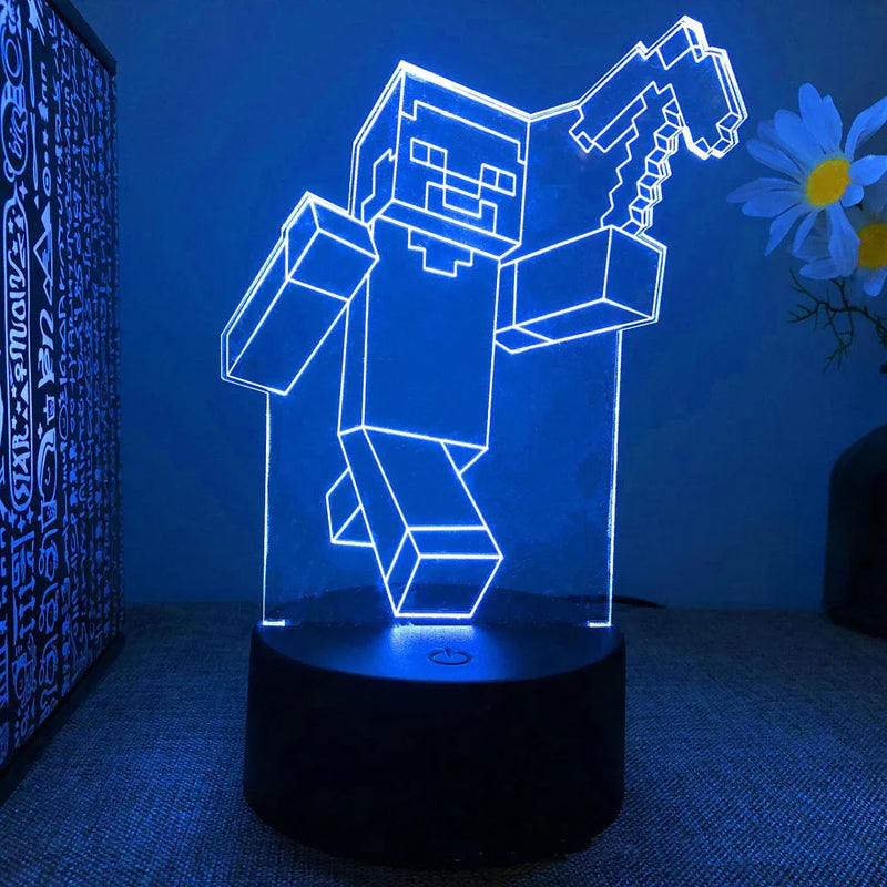3D illúziós lámpa Minecraft - több változatban