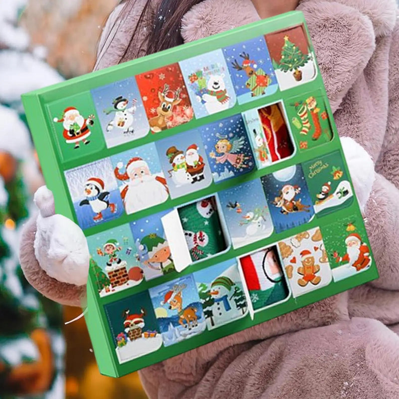 Adventi naptár karácsonyi zoknikkal - 24 darab (12 pár)