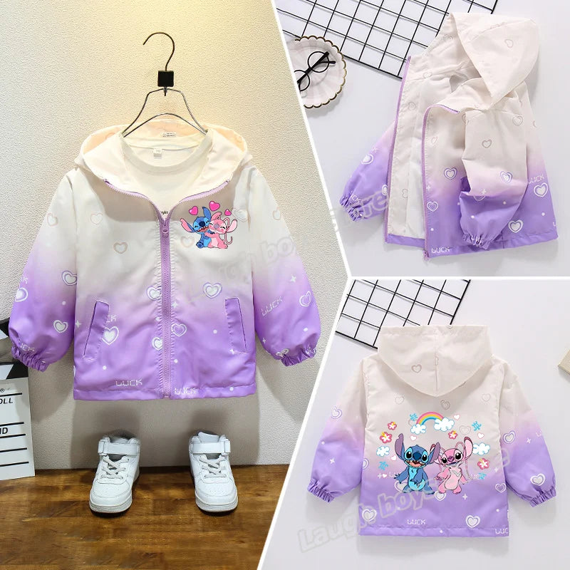Lányok őszi vízálló kabátja Stitch - több változatban