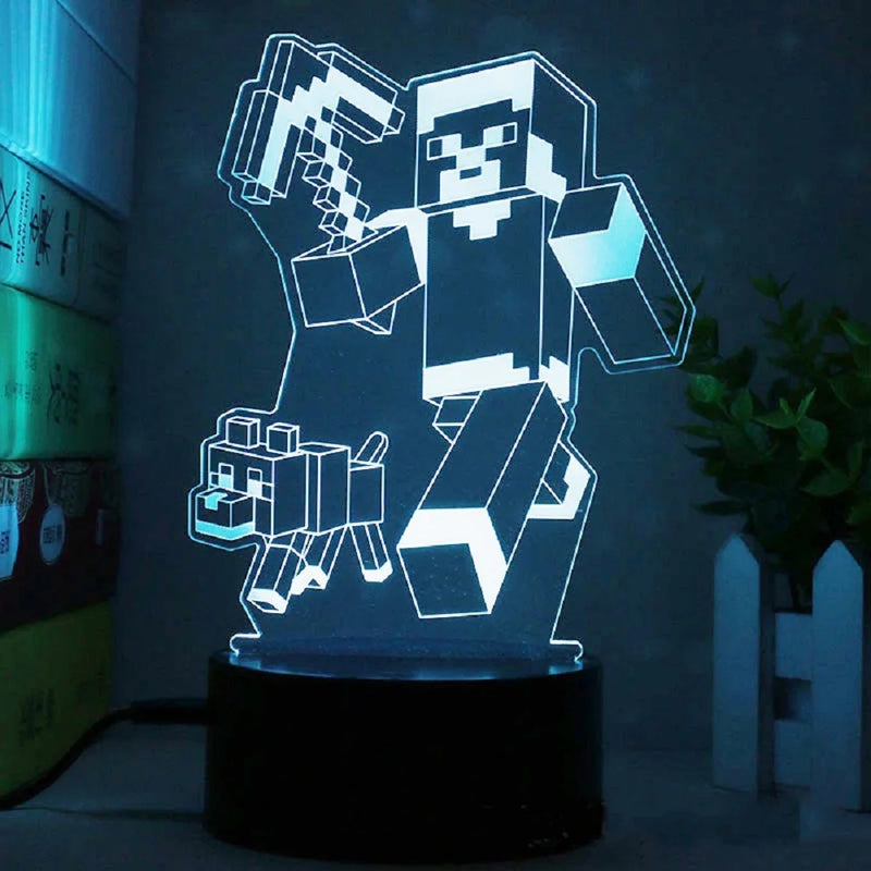 3D illúziós lámpa Minecraft - több változatban