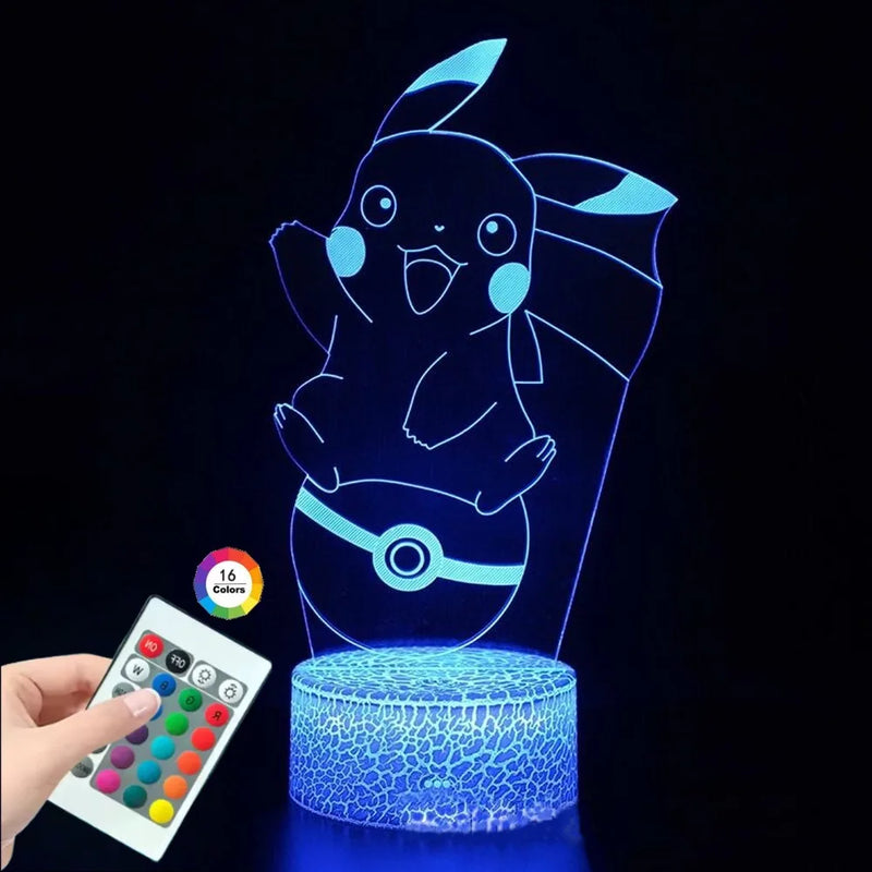 Lámpa 3D illúzióval Pokémonok