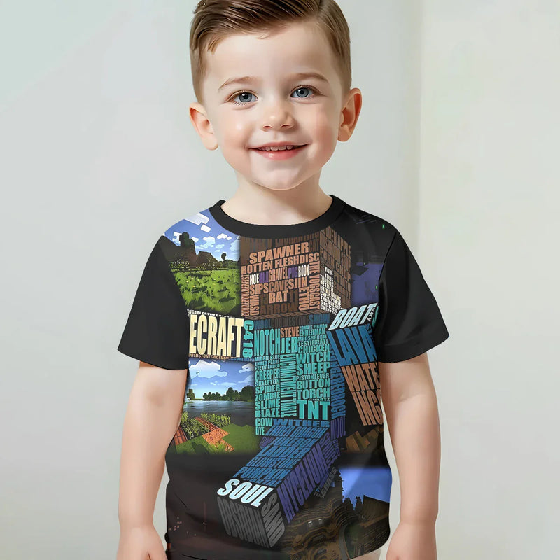 Stílusos gyerek póló Minecraft - több változatban