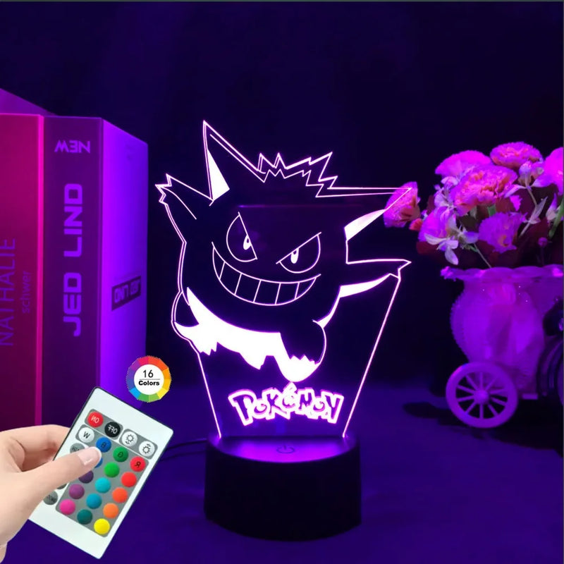 Lámpa 3D illúzióval Pokémonok