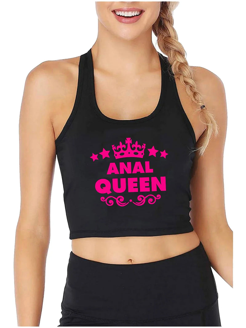 Vicces női Crop Top Anális királynő - több változatban