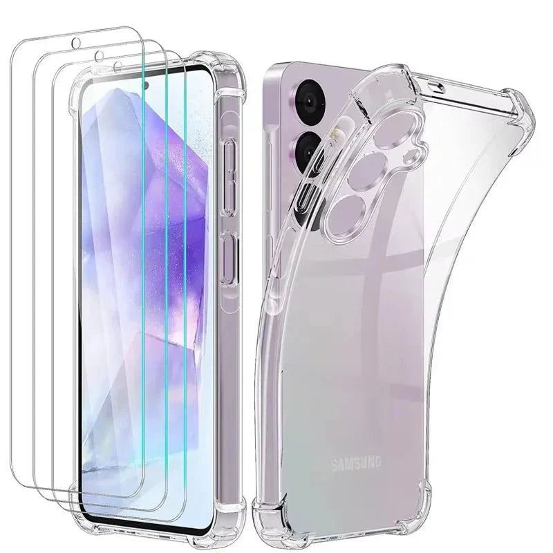 Szilikon tok és edzett üveg Samsung A sorozathoz - több változatban