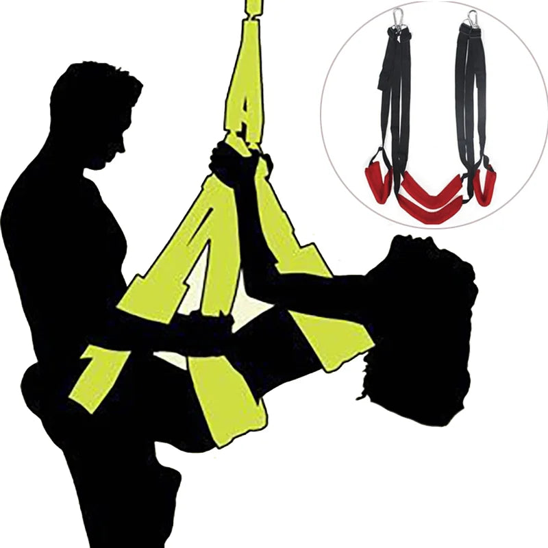 Függő BDSM hinta párnázott hevederekkel