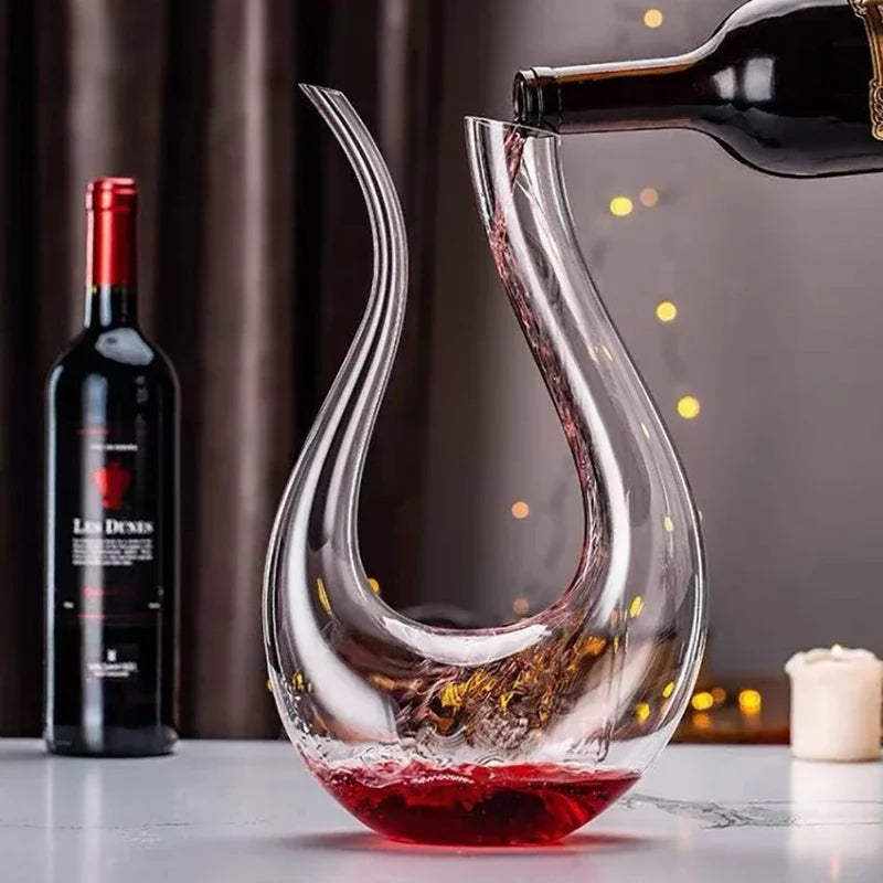 Nagy kristály dekantáló 1500 ml - kézzel készített dekantáló borhoz, pezsgőhöz és pálinkához