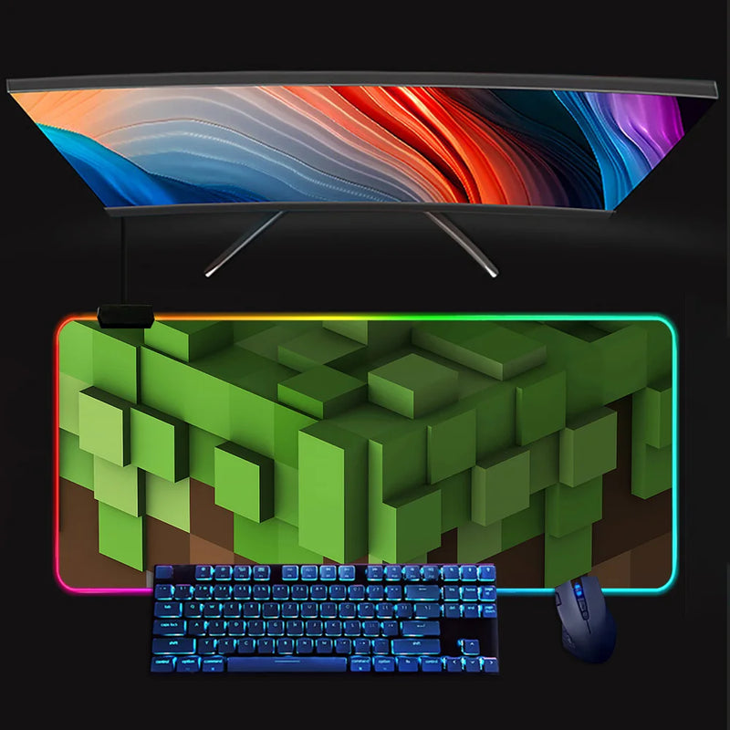 RGB világító billentyűzet és egérpad Minecraft - több változatban