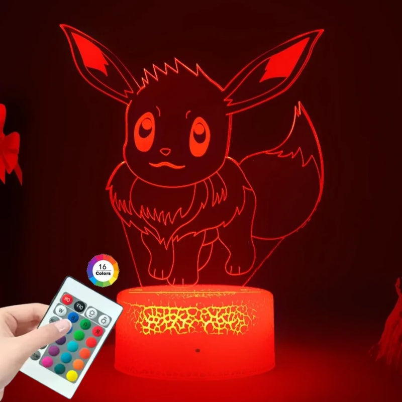 Lámpa 3D illúzióval Pokémonok