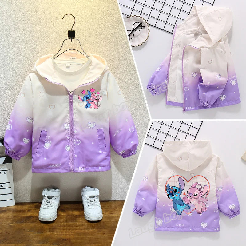 Lányok őszi vízálló kabátja Stitch - több változatban