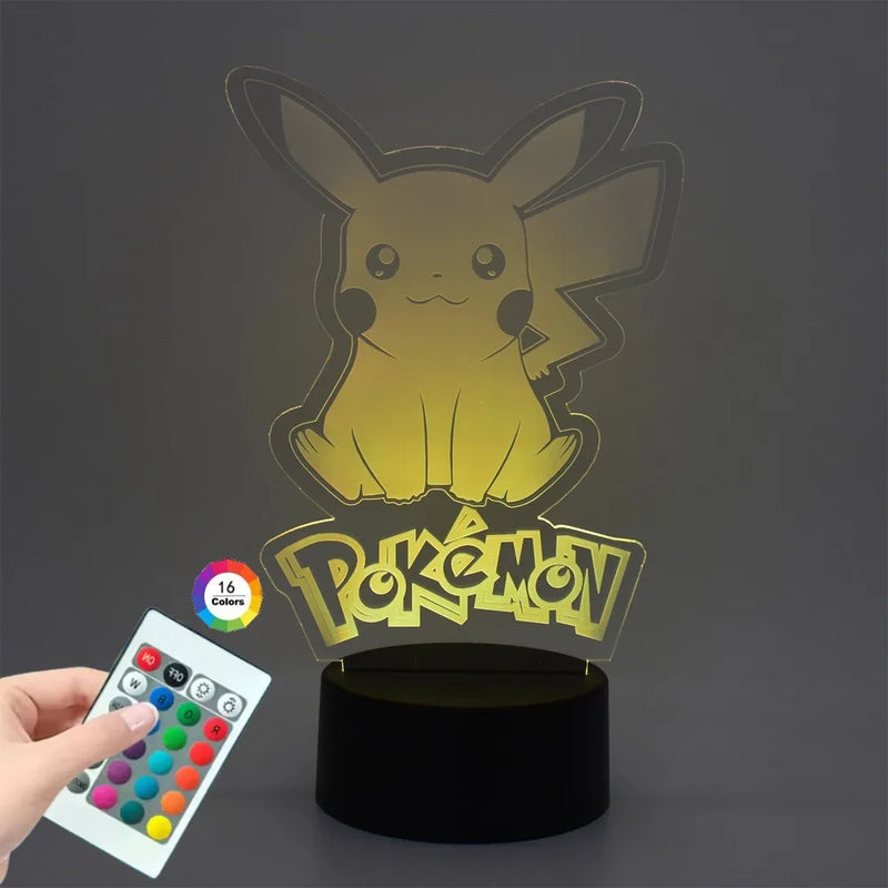 Lámpa 3D illúzióval Pokémonok