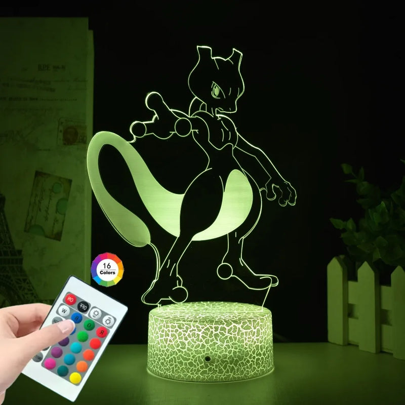 Lámpa 3D illúzióval Pokémonok