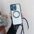 Átlátszó tok és pánt iPhone 11-14 készülékhez, beleértve a Pro/Pro Max készüléket is - több változatban