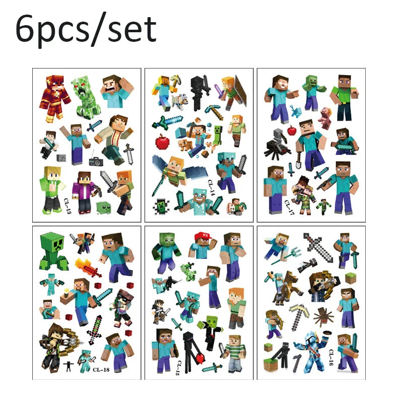 Gyerek tetoválások Minecraft - 6 csomag
