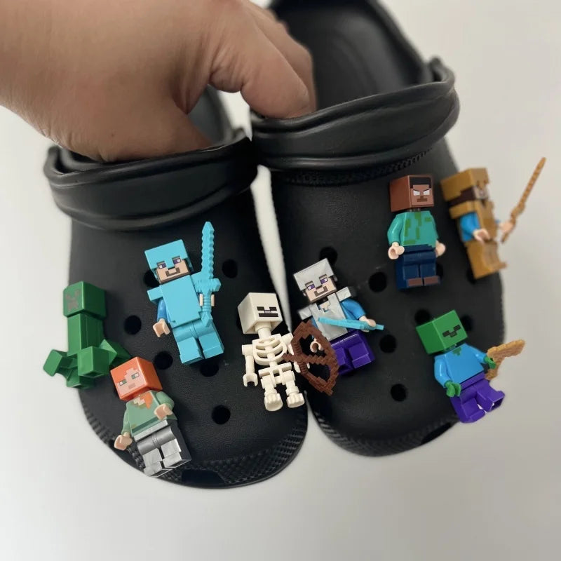 Nagyméretű Crocs cipő díszek - Minecraft - 8 db