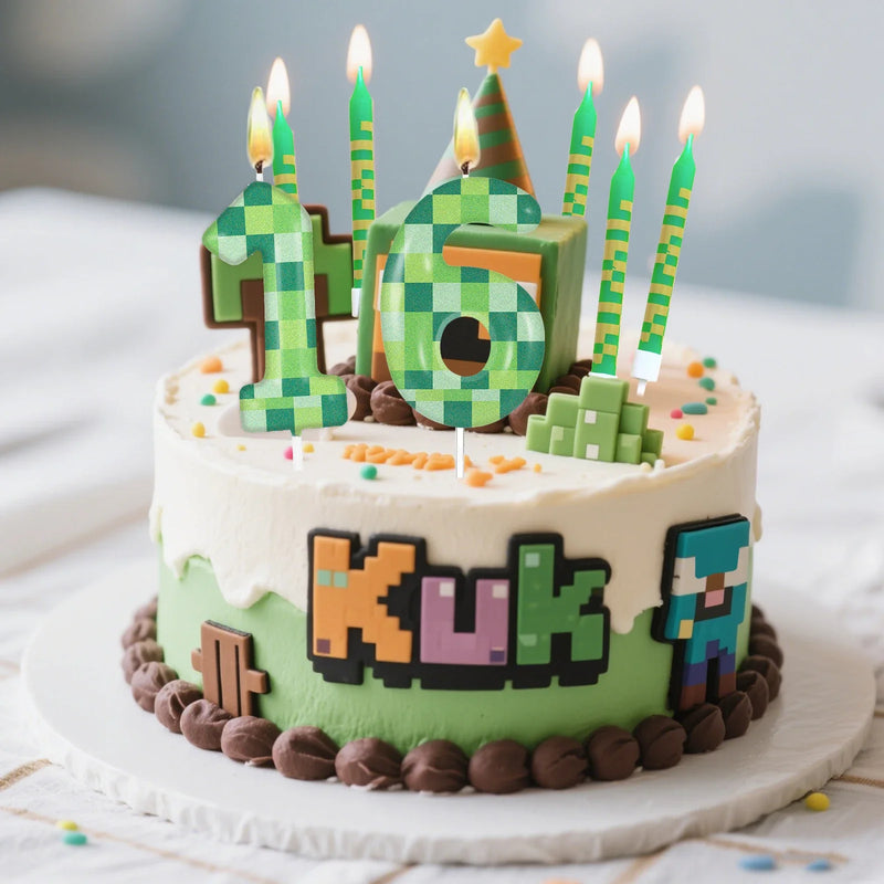 Gyermek születésnapi gyertyák Minecraft - több változatban