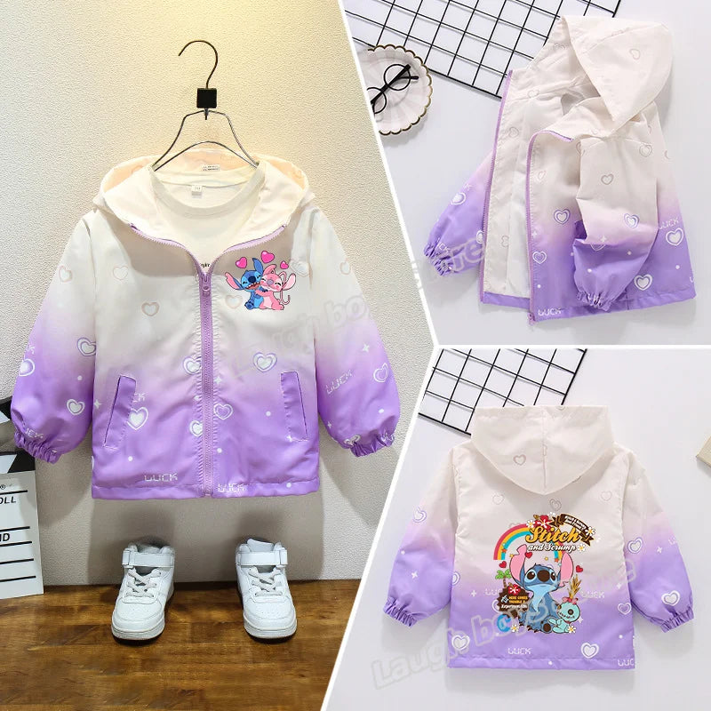 Lányok őszi vízálló kabátja Stitch - több változatban