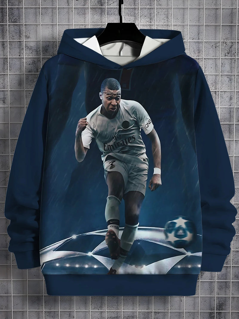 Futball pulóver 3D nyomtatással Kylian Mbappé - több változatban