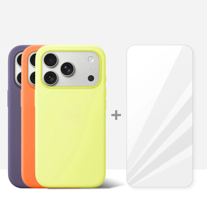 Színes tok és védőüveg iPhone Air, 17, 17 Pro, 17 Pro Max iPhone-hoz - több változatban