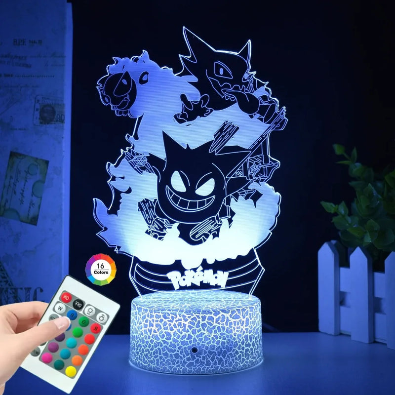 Lámpa 3D illúzióval Pokémonok