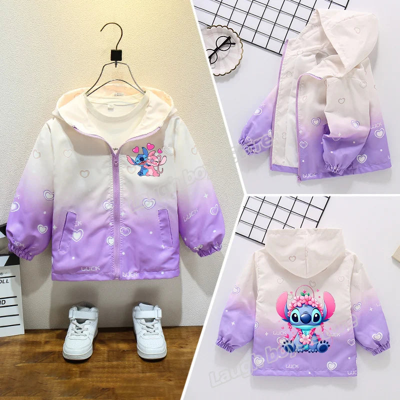 Lányok őszi vízálló kabátja Stitch - több változatban