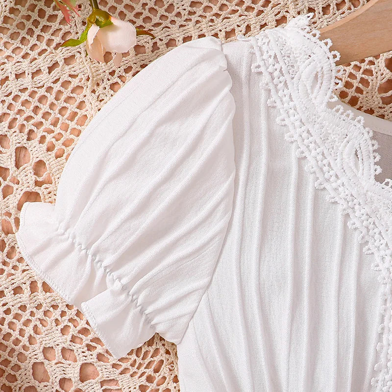 TwirlDresses™ Fehér lány ruha nyárra