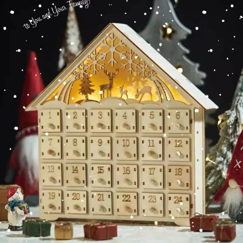 Fából készült adventi naptár, hogy megtöltse