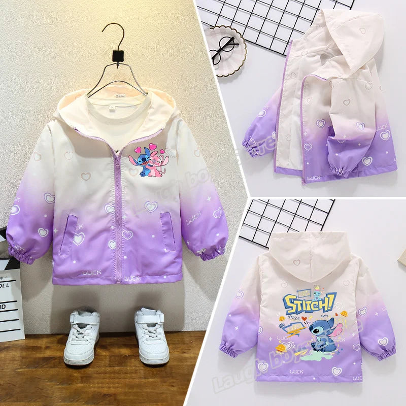 Lányok őszi vízálló kabátja Stitch - több változatban