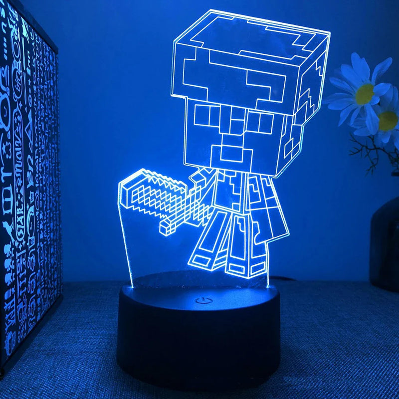 3D illúziós lámpa Minecraft - több változatban