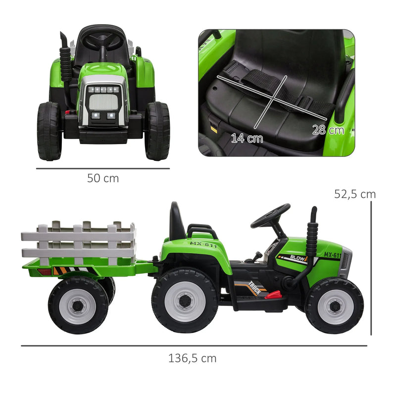 Nagy gyermek elektromos traktor - több változatban