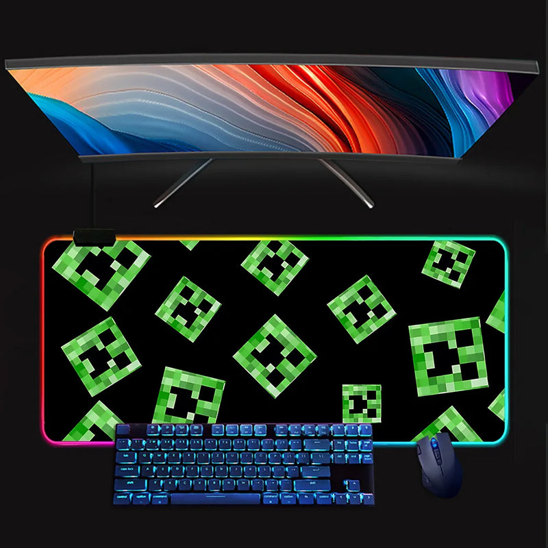 RGB világító billentyűzet és egérpad Minecraft - több változatban