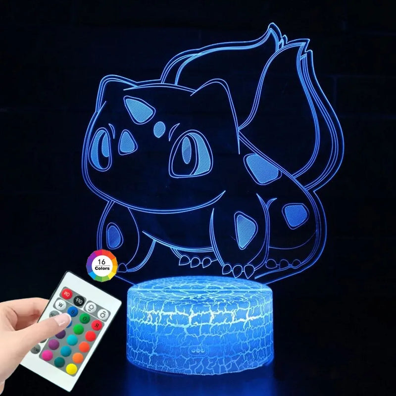 Lámpa 3D illúzióval Pokémonok