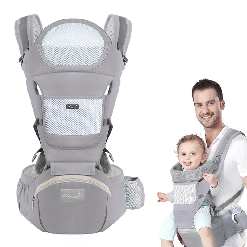 Ergonomikus babahordozó multifunkcionális ágyéki üléssel - több változatban