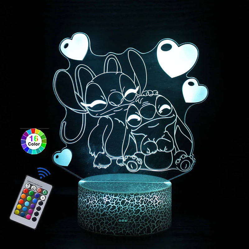 3D illúziós lámpa Stitch - több változatban