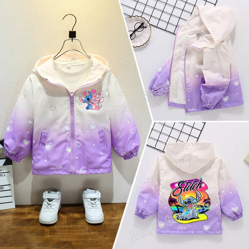 Lányok őszi vízálló kabátja Stitch - több változatban