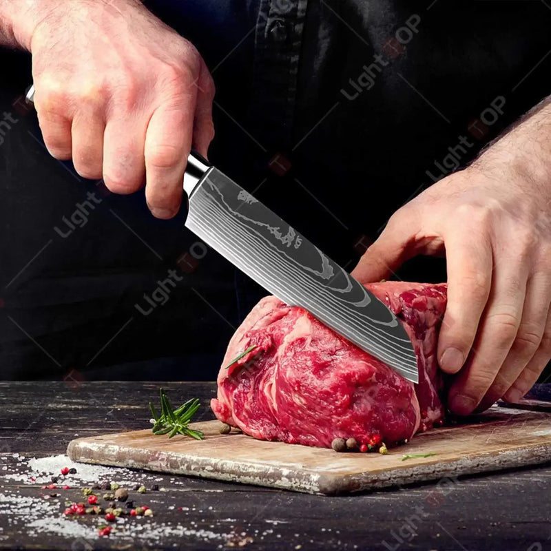 SharpMaster™ konyhai késkészlet damaszkuszi mintával és ollóval