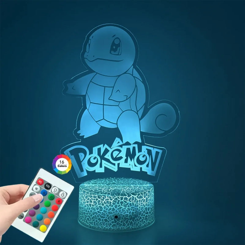 Lámpa 3D illúzióval Pokémonok