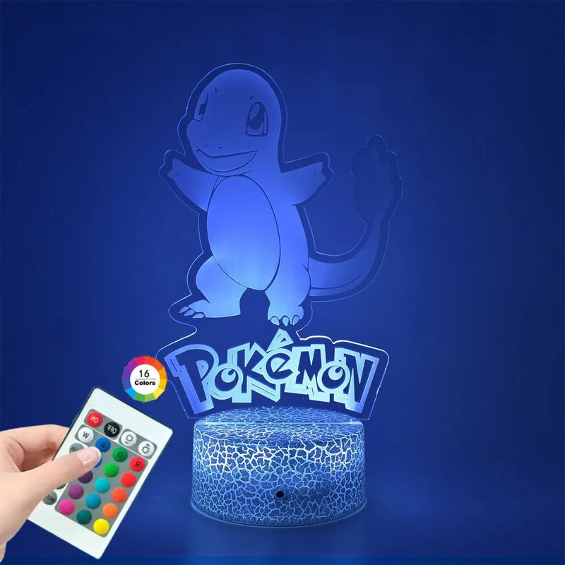 Lámpa 3D illúzióval Pokémonok