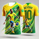 Labdarúgó póló 3D nyomtatással Brazília - Neymar