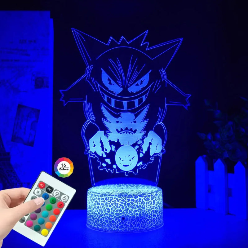 Lámpa 3D illúzióval Pokémonok