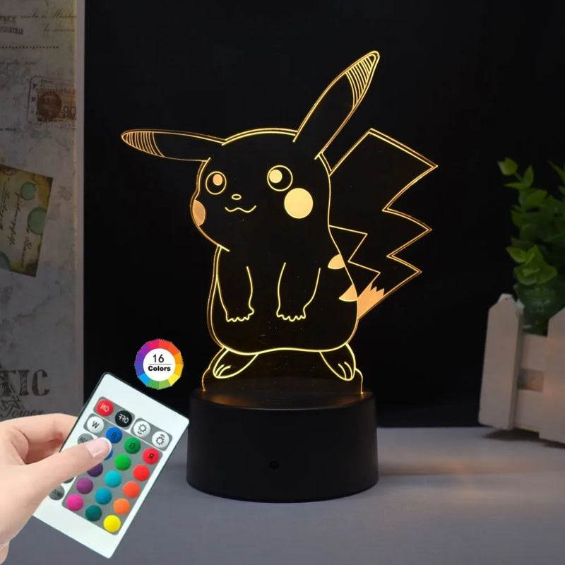 Lámpa 3D illúzióval Pokémonok